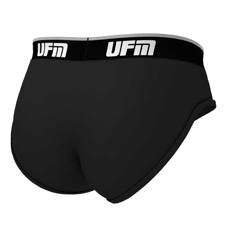UFM Underwear for Men Black Polyester Brief Back View 800 28-30