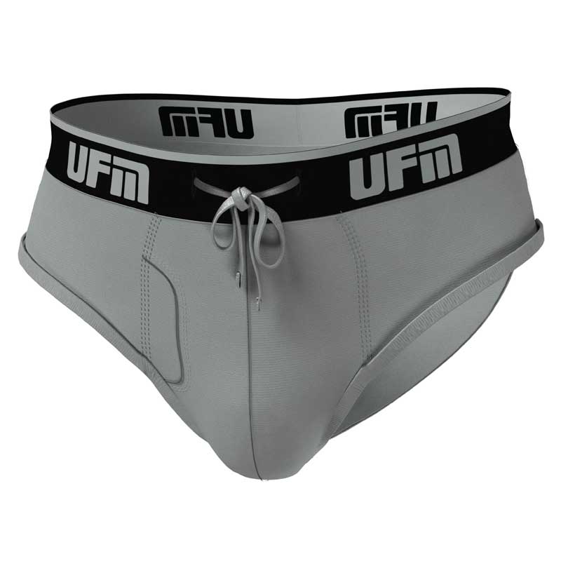 UFM Underwear for Men Gray Polyester Brief Front View 800 32-34