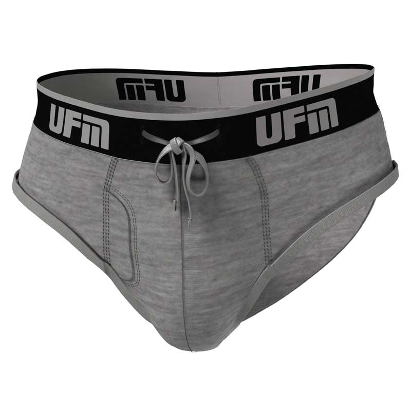 UFM Underwear for Men Gray Viscose Bamboo Brief Front View 800 52-54