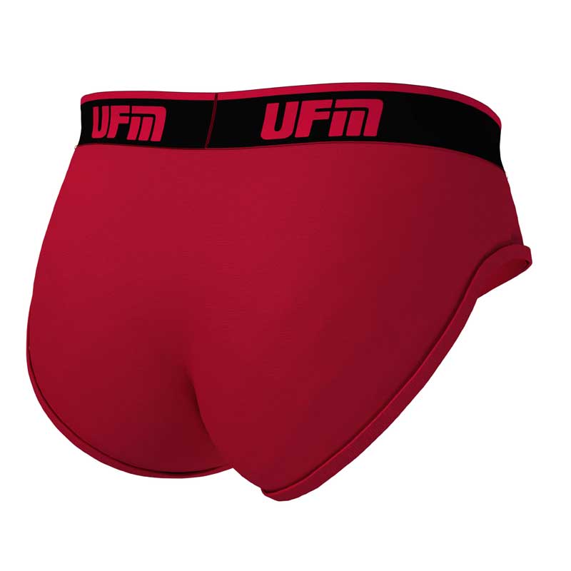 UFM Underwear for Men Red Polyester Brief Back View 800 32-34