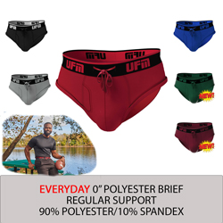 Parent UFM Underwear for Men Everyday Polyester 0 inch Brief Multi 250 Hidden