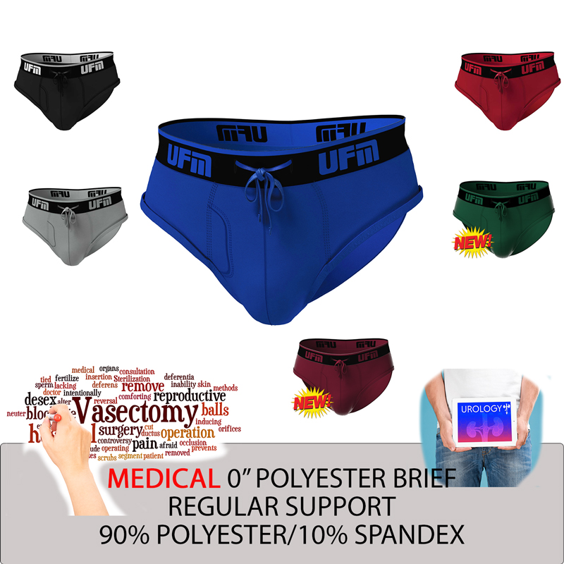 Briefs Polyester-Spandex Medical REG Support Underwear for Men