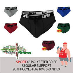 Parent UFM Underwear for Men Sport Polyester 0 inch Brief Multi 250 Hidden