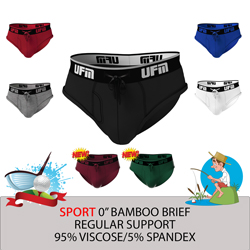 Parent UFM Underwear for Men Sport Bamboo 0 inch Brief Multi 250 Hidden