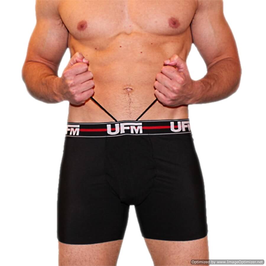 Black Boxer Brief Front Pull View