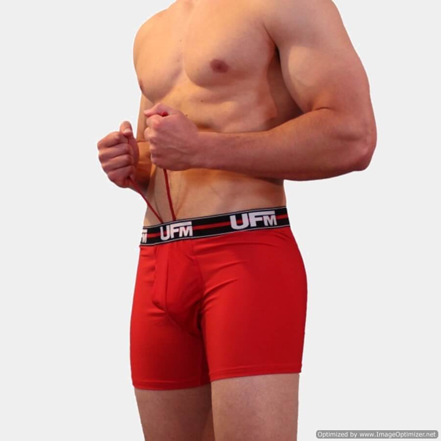Red Boxer Brief Front Pull View