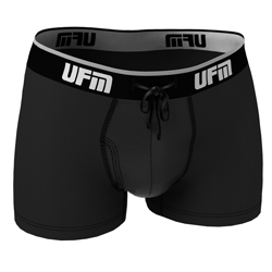 black poly mens trunk underwear front