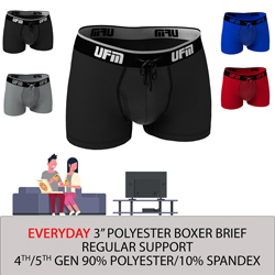Parent UFM Underwear for Men Everyday Polyester 3 inch Trunk Multi 250 Hidden