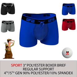 Parent UFM Underwear for Men Sport Polyester 3 inch Trunk Multi 800