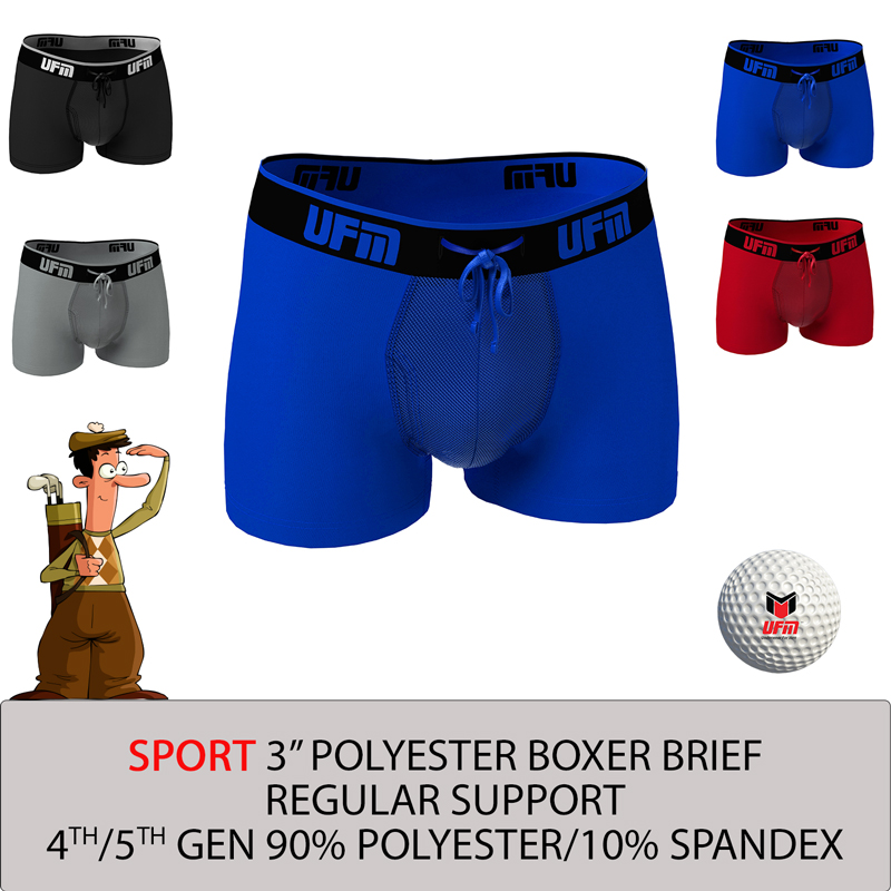 Parent UFM Underwear for Men Sport Polyester 3 inch Trunk Multi 800