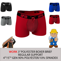 
Parent UFM Underwear for Men Work Polyester 3 inch Trunk Multi 250 Hidden