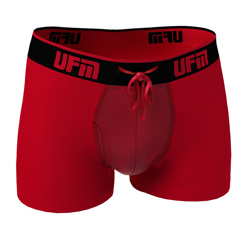 Parent UFM Underwear for Men Sport Polyester 3 inch Trunk Red 800