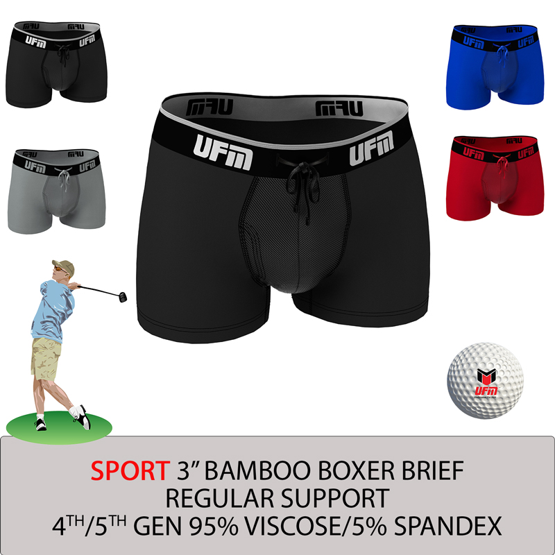 3 inch Viscose(Bamboo)-Spandex Athletic Trunk REG Support Underwear for Men