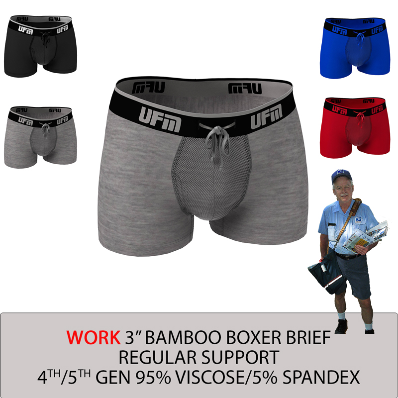 Parent UFM Underwear for Men Work Bamboo 3 inch Trunk Multi 800