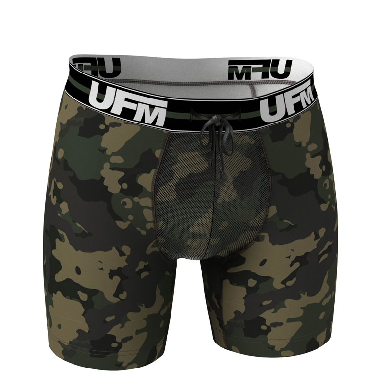 Parent UFM Underwear for Men Sport Polyester 6 inch Max Boxer Brief Camo 800