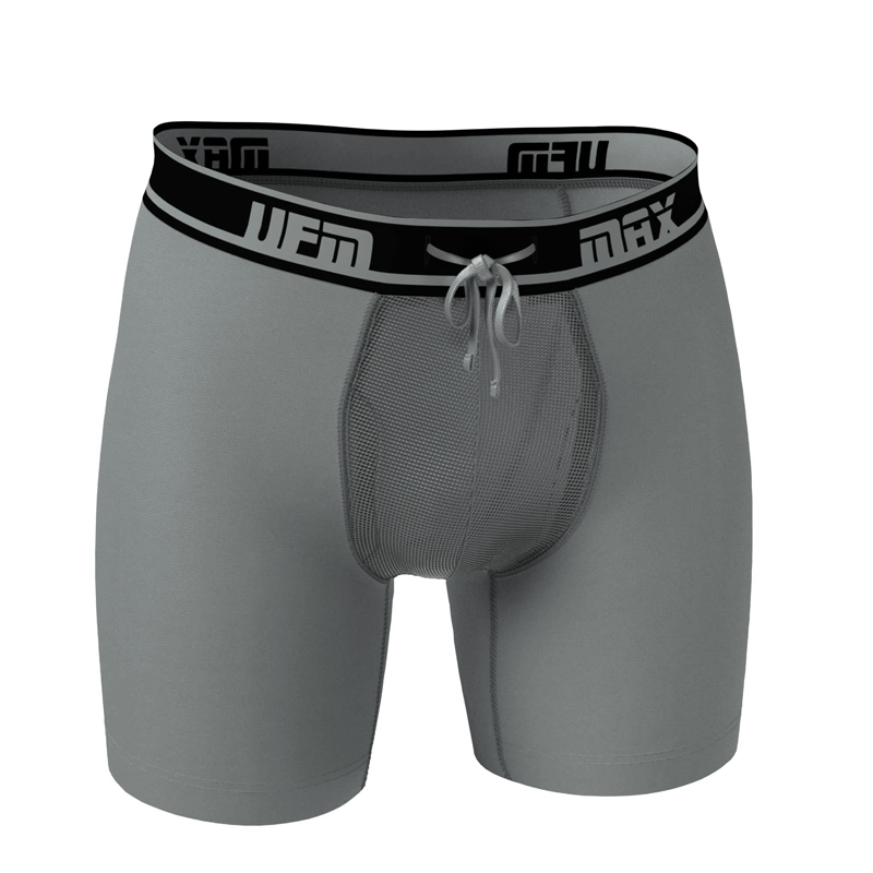 Parent UFM Underwear for Men Big and Tall Polyester 6 inch Max Boxer Brief Gray 800