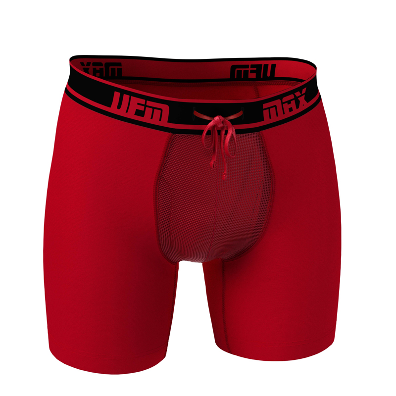 Parent UFM Underwear for Men Sport Polyester 6 inch Max Boxer Brief Red 800