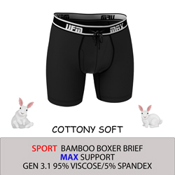 Parent UFM Underwear for Men Sport Bamboo 6 inch Max Boxer Brief Multi 250 Hidden
