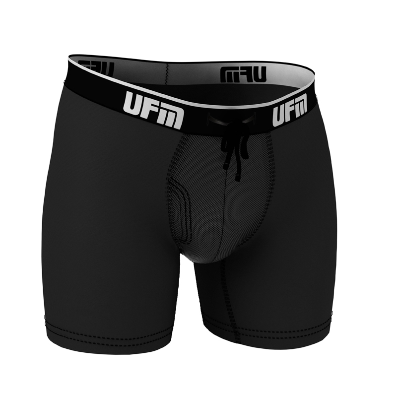 UFM Underwear for Men Black Viscose Bamboo 6 inch Boxer Brief Front View 800 28-30