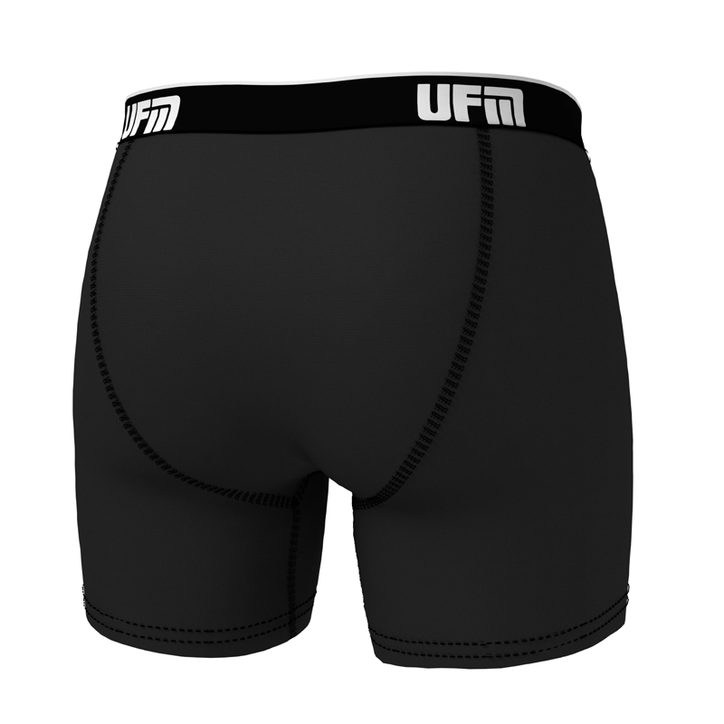 UFM Underwear for Men Black Viscose Bamboo 6 inch Boxer Brief Back View 800 28-30