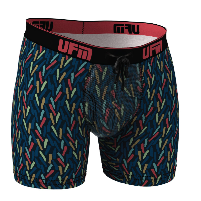 UFM Underwear for Men Polyester 0 inch MAX Boxer Brief Confetti 800 Small Front