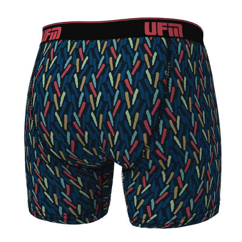 UFM Underwear for Men Bamboo 6 inch MAX Boxer Brief Confetti 800 Small Back