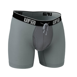 UFM Underwear for Men Gray Polyester 6 inch Boxer Brief Front View 250 32-34 (Hidden)