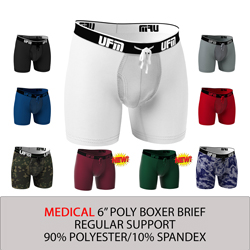Parent UFM Underwear for Men Medical Polyester 6 inch Boxer Brief Multi 250 Hidden