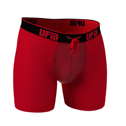 UFM Underwear for Men Bamboo 6 inch Regular Boxer Brief Red 250 Small Front