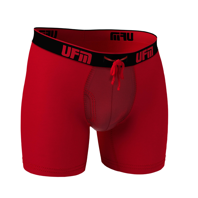 UFM Underwear for Men Bamboo 6 inch Regular Boxer Brief Red 800 Small Front