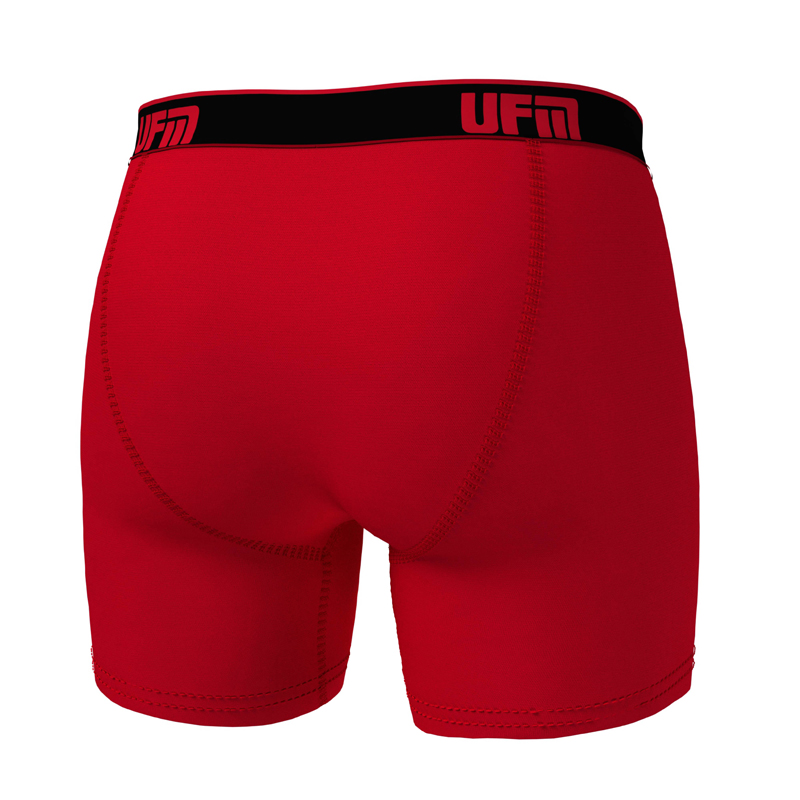 UFM Underwear for Men Bamboo 6 inch Regular Boxer Brief Red 800 Large Back
