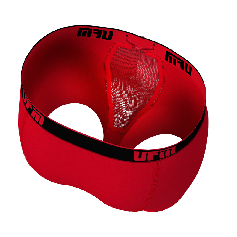 UFM Underwear for Men Bamboo 6 inch Regular Boxer Brief Red 800 Large Inside