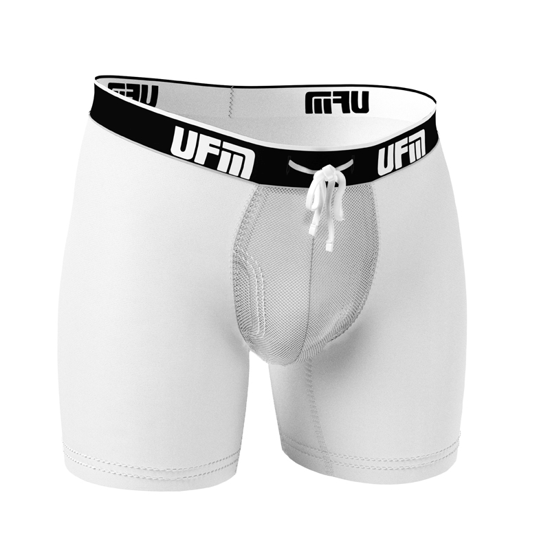 UFM Underwear for Men White Bamboo 6 inch Boxer Brief Front View 800 32-34