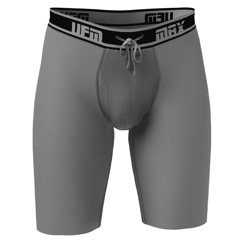 Parent UFM Underwear for Men Big and Tall Polyester 9 inch MAX Long Boxer Brief Gray 800