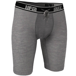 UFM Underwear for Men Bamboo 9 inch Reg Boxer Brief Gray 250 Medium Front