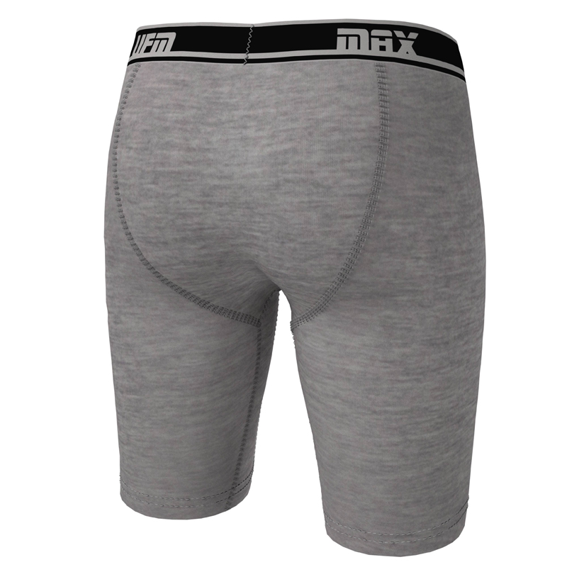 UFM Underwear for Men Bamboo 9 inch Reg Boxer Brief Gray 800 Small Back