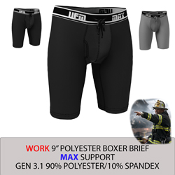 Parent UFM Underwear for Men Work Polyester 9 inch MAX Long Boxer Brief Multi 250 Hidden