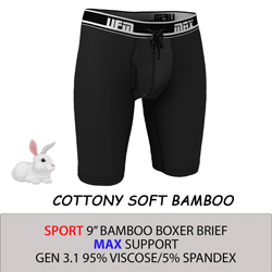 Parent UFM Underwear for Men Sport Bamboo 9 inch MAX Boxer Brief Multi 250 Hidden