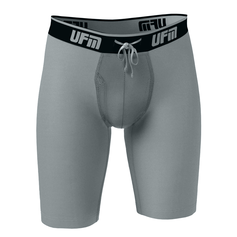 Parent UFM Underwear for Men Sport Polyester 9 inch Regular Boxer Brief Gray 800