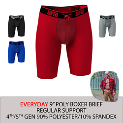 Parent UFM Underwear for Men Everyday Polyester 9 inch Regular Boxer Brief Multi 800