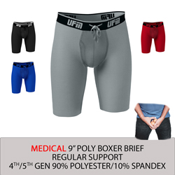Parent UFM Underwear for Men Medical Polyester 9 inch Regular Boxer Brief Multi 250 Hidden
