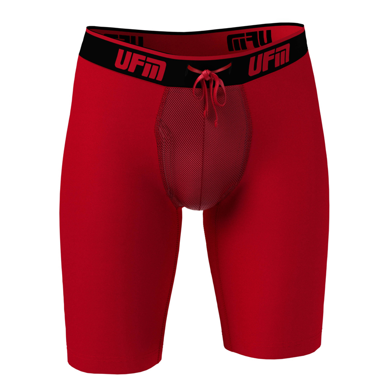 Parent UFM Underwear for Men Sport Polyester 9 inch Regular Boxer Brief Red 800
