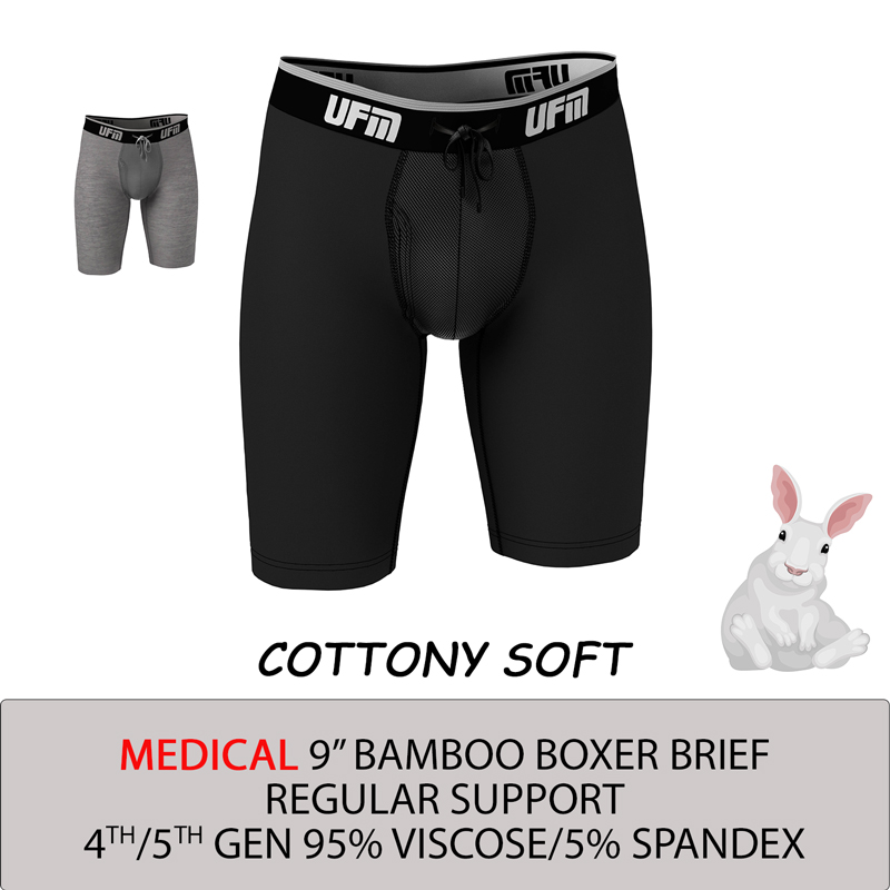 Medical Pouch Underwear, Long Boxer Briefs 9 Inch