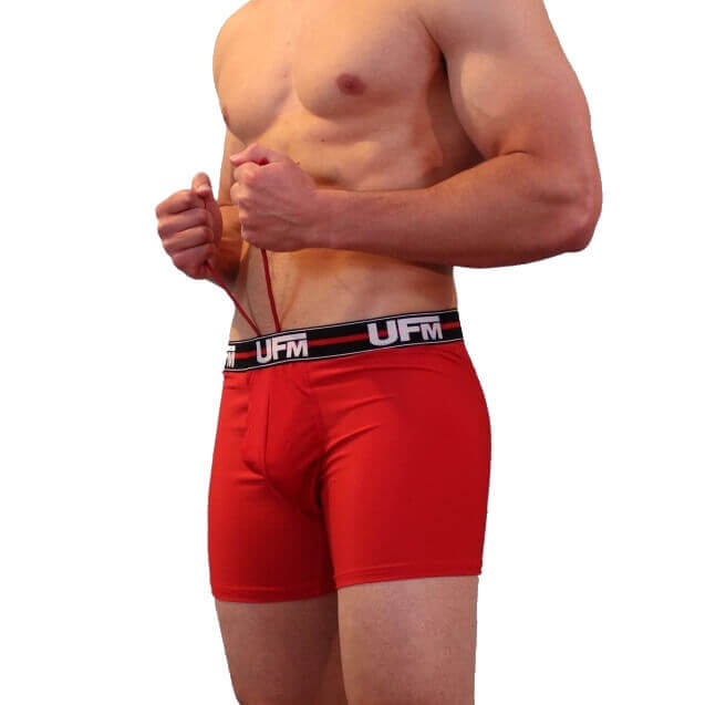 UFM Boxer Briefs Red Underwear For Men Adjustable Pouch Support